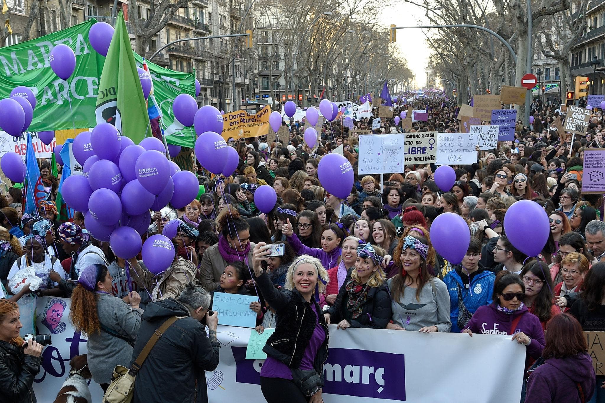 Två stora demonstrationer planeras i Barcelona inför Internationella kvinnodagen
